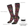 thumbnail image 4 of Knee High Socks for Women Men Athletic - Monstrous Cartoon Characters Thigh-High Black Sole Comfort Breathable Long Socks for Casual Travel Running, 4 of 7