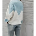 thumbnail image 3 of Drop Shoulder Color Block Sweater Blue Medium, 3 of 4