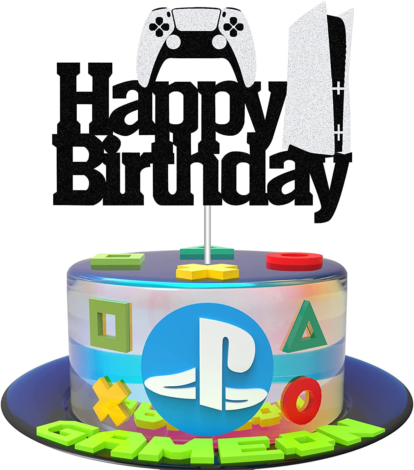 Video Game Cake Topper Game Controller Happy Birthday Cake Decorations Ps5 Gaming Cake Topper For Boys Men S Game Theme Party Walmart Canada