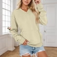 thumbnail image 2 of CHGBMOK V Neck Sweatshirt for Women Oversized Long Sleeve Pullover Fall Casual Tops with Pocket, 2 of 5
