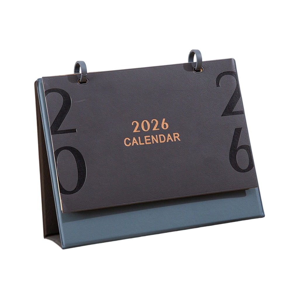 2026 Desk Calendar with Leather Stand 12 Month from Jan to Dec For Home Office