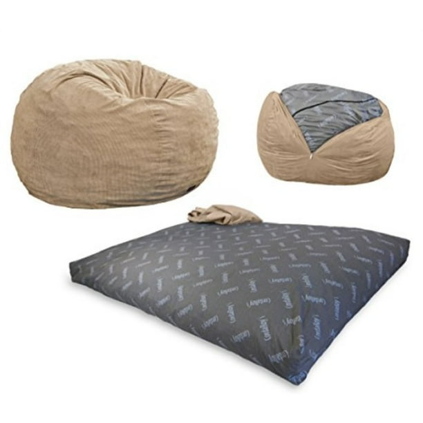 Cordaroy S Bean Bag Chair Corduroy Convertible Chair Folds From Bean Bag To Bed As Seen On Shark Tank Khaki Full Size Walmart Com Walmart Com