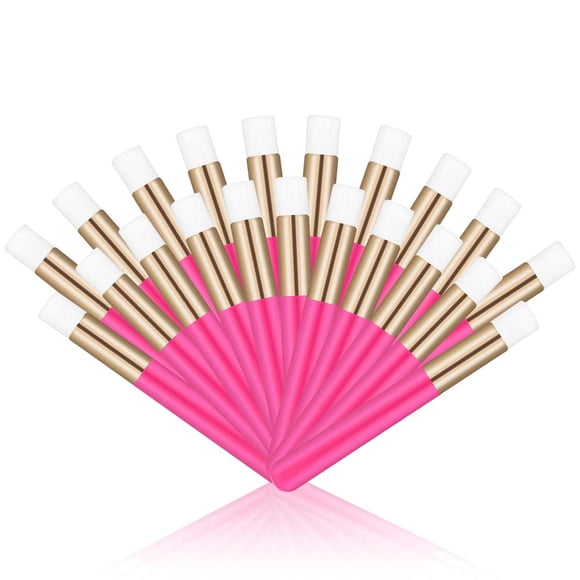 20 piezas de cepillo de champú para pestañas de color rosa fuerte, extensiones de pestañas, suministros de cepillos cosméticos, herramienta para quitar cepillos de puntos negros, limpiador de pestañas