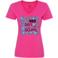 thumbnail image 3 of Inktastic 100 Days of School Stars in Blue Women's V-Neck T-Shirt, 3 of 5