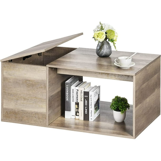 YITAHOME Flip Top Coffee Table, Wood Coffee Table with Storage