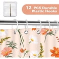 thumbnail image 5 of Orange Floral Print Shower Curtain Spring Boho Wildflower Waterproof Polyester Bath Curtain for Bathroom with Hooks 36"W x 72"L (Pack of 1), 5 of 6