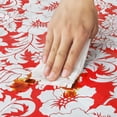 thumbnail image 2 of Rally Home Goods Indoor/Patio Vinyl Square Tablecloth, Flannel Backed, Spill Proof Wipeable for Dining Table, Parties and Picnic, Floral Red Christmas Holiday Pattern, 55x55’’, Seats up to 4, 2 of 8