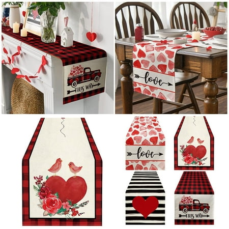 

Reduced Price! Valentine s Day Eguiwyn Buffalo Plaid Gnome Valentine Day Table Runner Anniversary Holiday Kitchen Dining Table Decoration for Home Party Indoor Valentine s Day Table Runner Db