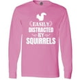 thumbnail image 3 of Inktastic Easily Distracted by Squirrels Long Sleeve T-Shirt, 3 of 5