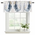 thumbnail image 2 of Navy Blue Abstract Art Valances for Windows, Decorative Rod Pocket Window Valance Curtains, Geometric Luxury Modern Art Short Curtain Drapes for Kitchen/Bathroom/Living Room, 2 Panels, 42" W x 12" L, 2 of 9