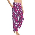 thumbnail image 2 of Uemuo Vintage Vinyl Record Pattern Women's Wide Leg Palazzo Lounge Pants with Pockets Light Weight Loose Comfy Casual Pajama Pants-Small, 2 of 9