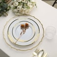 thumbnail image 2 of Efavormart 10 Pack | 8" White With Hunter Emerald Green Rim Plastic Appetizer Salad Plates, Round With Gold Vine Design, 2 of 11