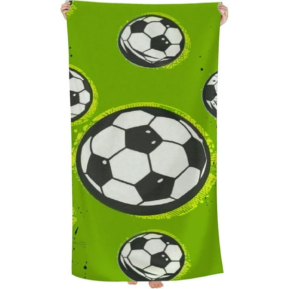 PHYHOO Soccer Beach Towel Oversized Microfiber Sand Free Beach Towel Quick Dry, Football Lightweight Pool Towels for Adults Travel Towel for Gym Yoga Camp Swim 30x60in