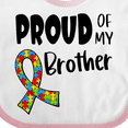 thumbnail image 4 of Inktastic Proud of My Brother Autism Awareness Puzzle Piece Ribbon Boys or Girls Baby Bib, 4 of 4