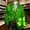 (Casual 7)Green, variant on Mens Jackets Winter Outerwear Fashion Casual Fall St. Patrick's Day Print Button Long Sleeve Outer Tops