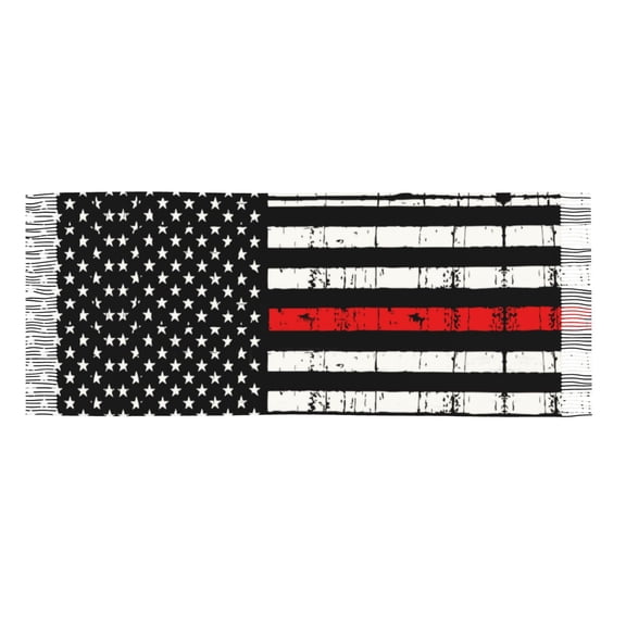 Women Red Line Flag Scarf Large Shawls For Travel Office