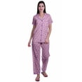 thumbnail image 1 of Moomaya Pyjamas pour Femmes Ensemble de Pyjama Imprimé en Coton Chemise de Nuit, 1 of 6