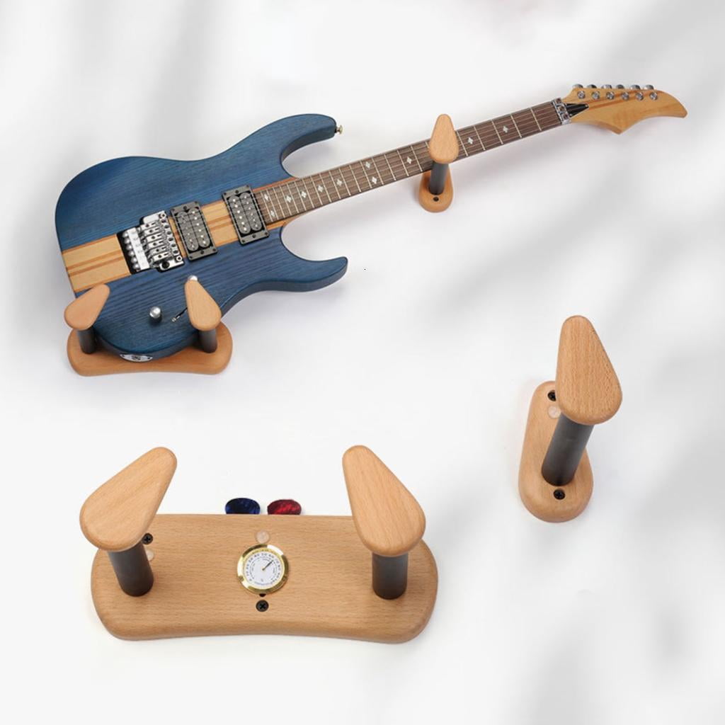 Yihuala Guitar Wall Hangers Hook with Hygrometer Guitar Ukuleles Wall Mount Holder Wall Display Stand for Musical Instrument