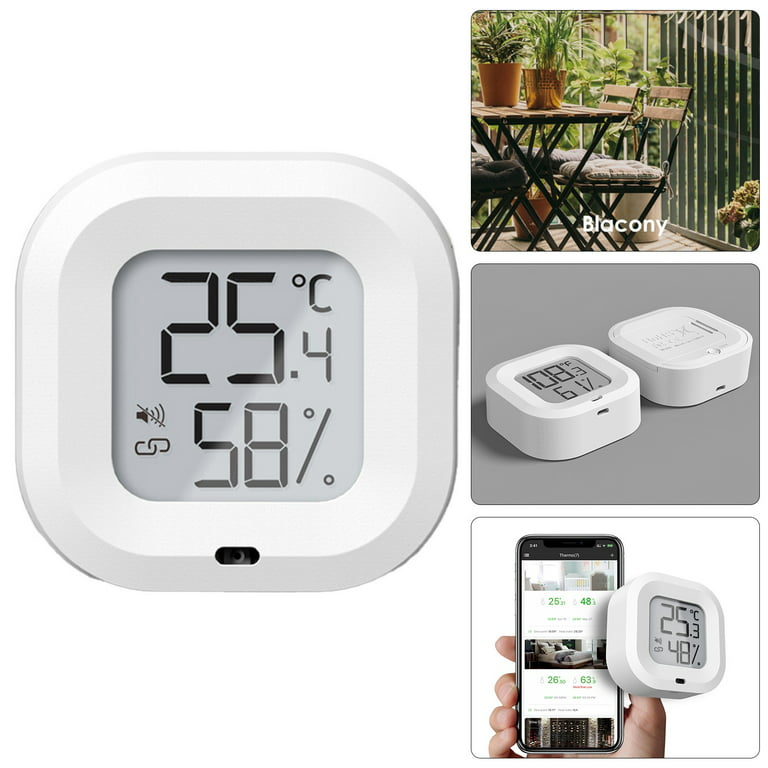 Wifi Smart Home Temperature Detector Humidity Sensor Indoor Hygrometer  Thermometer Monitor Receive Alerts with TUYA App(Not 5G)