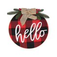 thumbnail image 2 of Hello Sign For Front Door Check Plaid Linen Round Front Door Wreaths For Christmas Decoration, 2 of 5