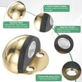 thumbnail image 2 of Uxcell 2-Pack Topes de Puerta Montados en el Suelo, Tope Magnético de Media Cúpula de Acero Inoxidable con Amortiguador de Goma Plástica [Tono Dorado], 2 of 7
