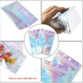 thumbnail image 4 of 100 Pieces Resealable Mylar Bags Smell Proof Bags Holographic Packaging Bag Foil Pouch for Party Favor Food Storage,5.6 * 8Inch, 4 of 5