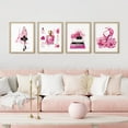 thumbnail image 3 of PixonSign Framed Wall Art Fashion Sketch Paris France Eiffel Tower Perfume Posters, Set of 4 Pink Preppy Room Digital Art Minimalism Modern Canvas Prints for Home Decor - 8"x10" Natural, 3 of 5
