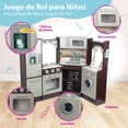 thumbnail image 3 of Kids House Master Chef: Cocina de Juguete para Niños, Modular Esquinada con Microondas, Lavabo, Cortinas Elegantes y Espacio de Almacenamiento Integrado, 3 of 5