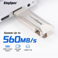 thumbnail image 2 of Disco duro externo SSD USB KingSpec de 256 GB y 512 GB, unidad flash USB 3,2, tipo C, disco flash portátil HD para computadora portátil, PC, teléfono, PS4, 2 of 5