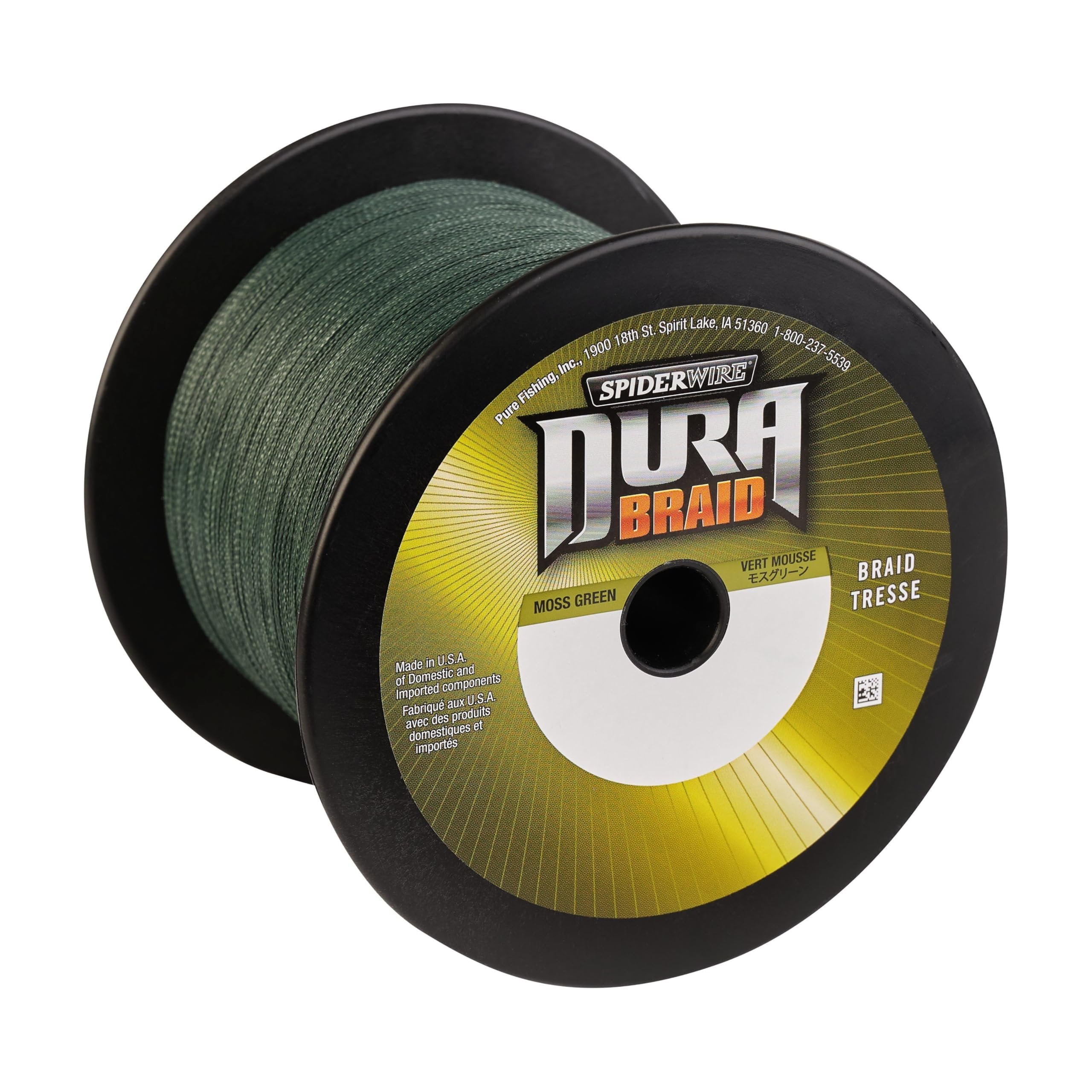 SpiderWire DuraBraid Fishing Line, Moss Green, 50 lb Test Strength, 3000 yd