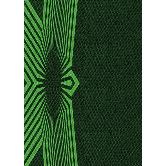 Ahgly Company Machine Washable Indoor Rectangle Transitional Green Area Rugs, 4' x 6'