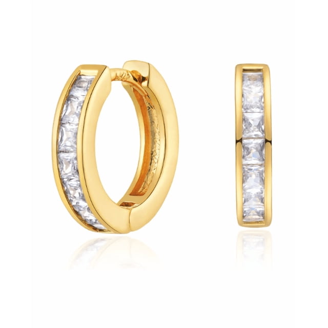 Aretes Pendientes Con Zirconia Aro Elegante