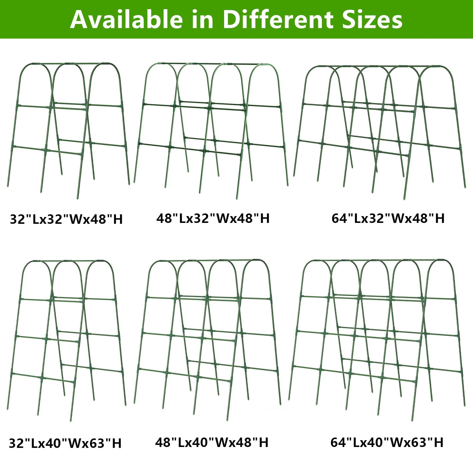 Cucumber Trellis For Raised Bed  U-shape Garden Climbing Plants Outdoor Metal Arch Vegetables Plant Support Grape Vine Beans Squash Peas Flower