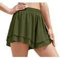 thumbnail image 5 of Asklazy 2 in 1 Flowy Shorts for Women Gym Yoga Athletic Workout Running Trendy Shorts ,US Size,Amy Green,XL, 5 of 10