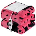 thumbnail image 1 of Heated Electric Blanket RUJIPO Cow Print Full Size Pink, 1 of 9