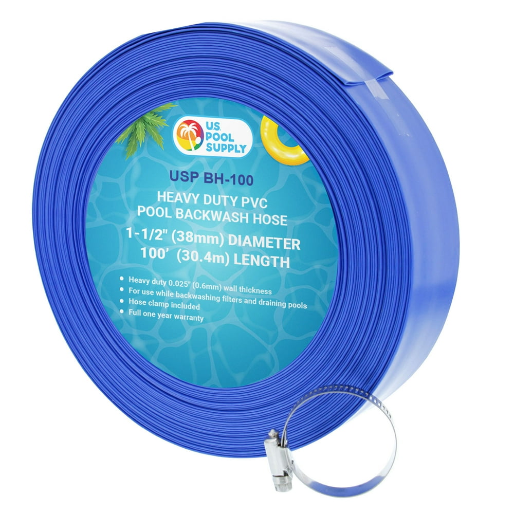 U.S. Pool Supply 11/2" x 100' Heavy Duty Blue PVC Swimming Pool