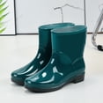 thumbnail image 4 of Willtoo Rain Boots for Women PVC Durable Waterproof Shoes Comfort Non-Slip Mid Calf Rain Shoes Slip On Garden Boot, 4 of 4
