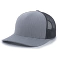 thumbnail image 2 of Pacific Headwear 5-Panel Trucker Snapback Cap 105C Heather Grey/Lt Charcoal Os, 2 of 2