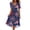 Navy, variant on Casual Summer Dresses for Women 4th of July American Flag Short Sleeve Wrap V Neck Tie Waist A-Line Flowy Midi Sundress