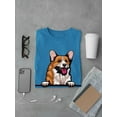 thumbnail image 3 of Corgi Peeking Out T-Shirt Men -Image by Shutterstock, Male Medium, 3 of 4