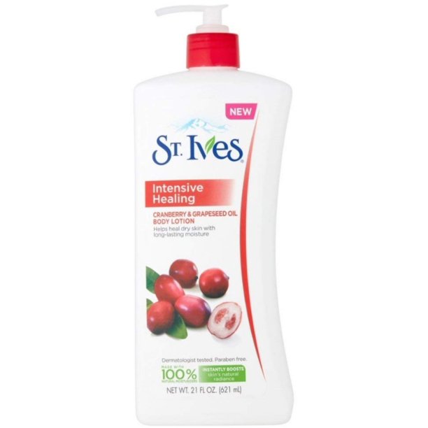 St. Ives Intensive Healing Body Lotion, Cranberry & GrapeSeed Oil 21 oz