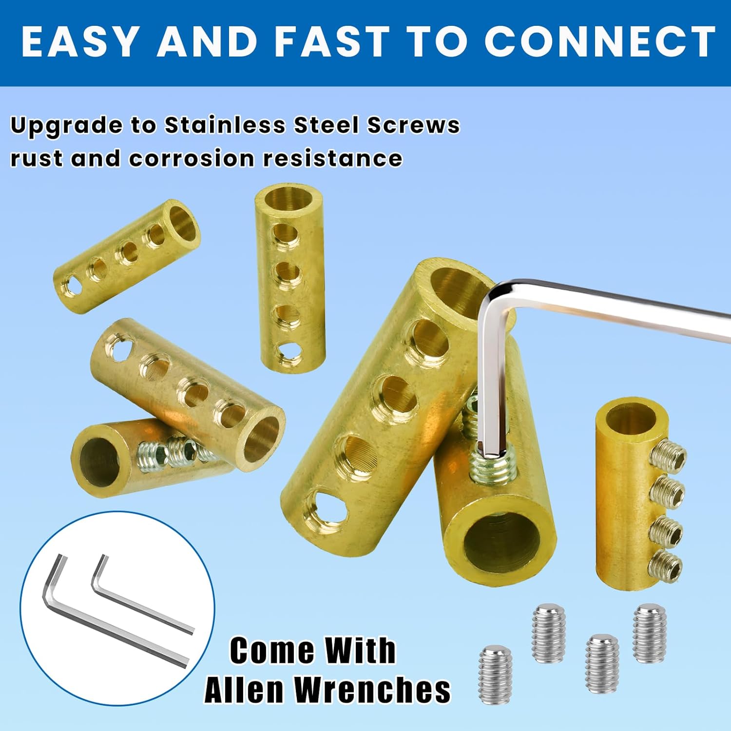 1510-61086 gauge wire connector nut kit, 80 quick connect terminals and circuit connectors, with screws and heat shrink tubing