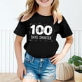 thumbnail image 2 of SGMVNU 100 Days of School Shirts for Boys Girls Girls Short Sleeve Tops Size 8 Fashion Short Sleeve Crewneck Tee Tops Cotton Tshirts Kids Summer Outfits(Size 3-4 Years,Black), 2 of 4