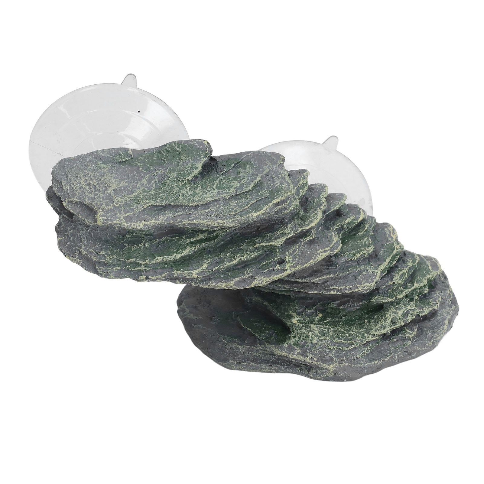 FAGINEY Rock Decoration For Fish Tank,Tortoise Climbing Platform Resin Lifelike Aquarium Rock Ornament Reptile Basking Dock With Suction Cup For Lizard,Tortoise Climbing Rock
