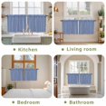 thumbnail image 6 of Dark Blue Striped Tier Curtains, Modern Beige Geometric Country Light Filtering Kitchen Curtains, 2Pcs Rod Pocket Half Window Treatments Panels for Sink Cafe Cabinet Camper 27.5x24 Inches, 6 of 9