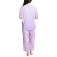 thumbnail image 2 of Muk Luks Women's and Women's Plus Cloud Knit Pajama Set with round neck tee and capri pants- 2 pc., 2 of 3