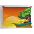 thumbnail image 1 of Boy Scout Pillow Sham, Little Kid Sitting by A Big Tree Landscape on Mountains at Sunset Nursery Kids, Decorative Standard Queen Size Printed Pillowcase, 30 X 20 Inches, Multicolor, by Ambesonne, 1 of 2