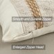 thumbnail image 4 of Fundas de almohada lumbar de 12.0 x 20.0 in para sala de estar de granja, algodón y arpillera con textura a rayas tejidas boho 2 piezas (beige y marrón), 4 of 5