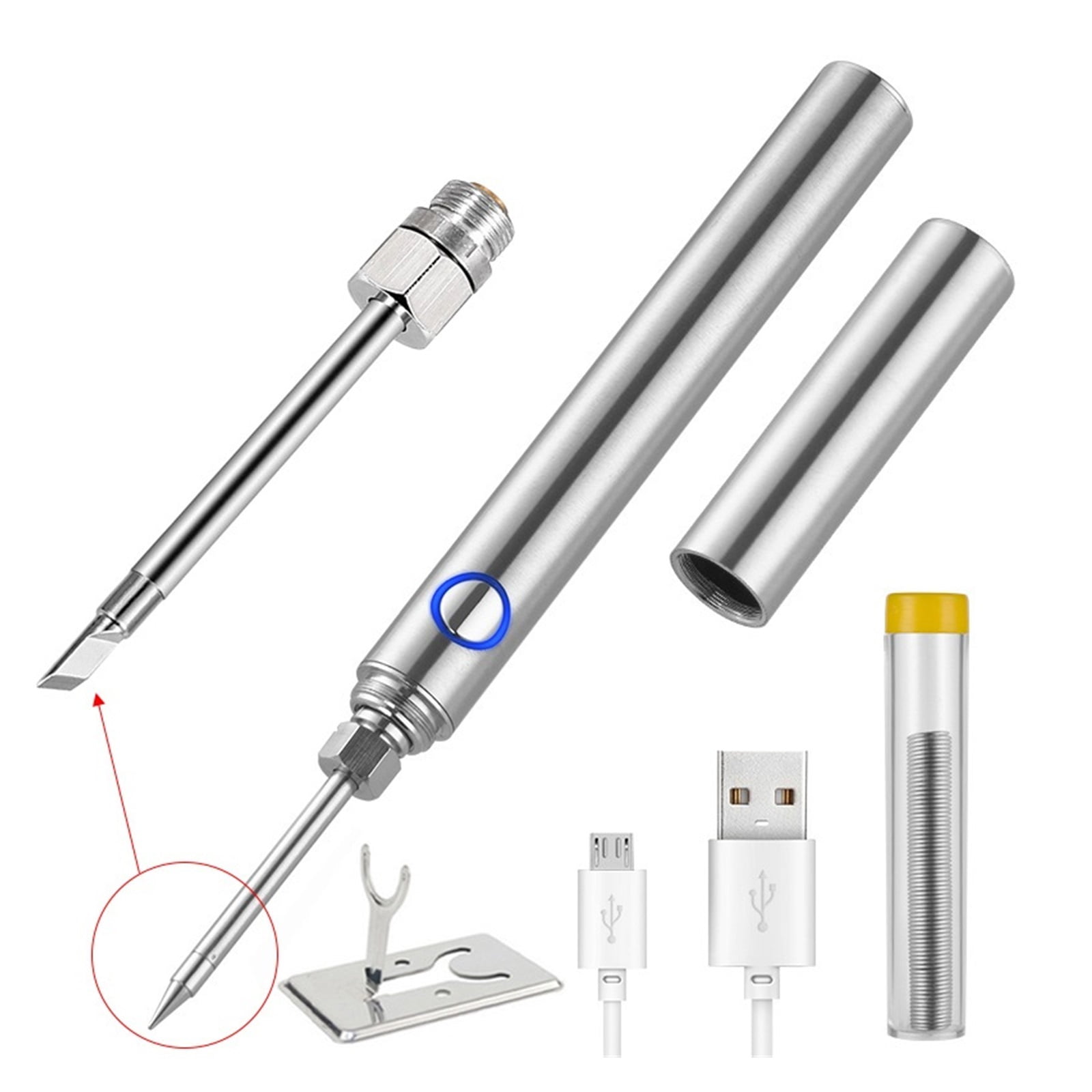 15W Wireless Soldering Iron,USB Rechargeable Mini Handheld Soldering Iron Kit,Microelectronics Repair Welding Tools With Cover ,Accurate Temperature Control
