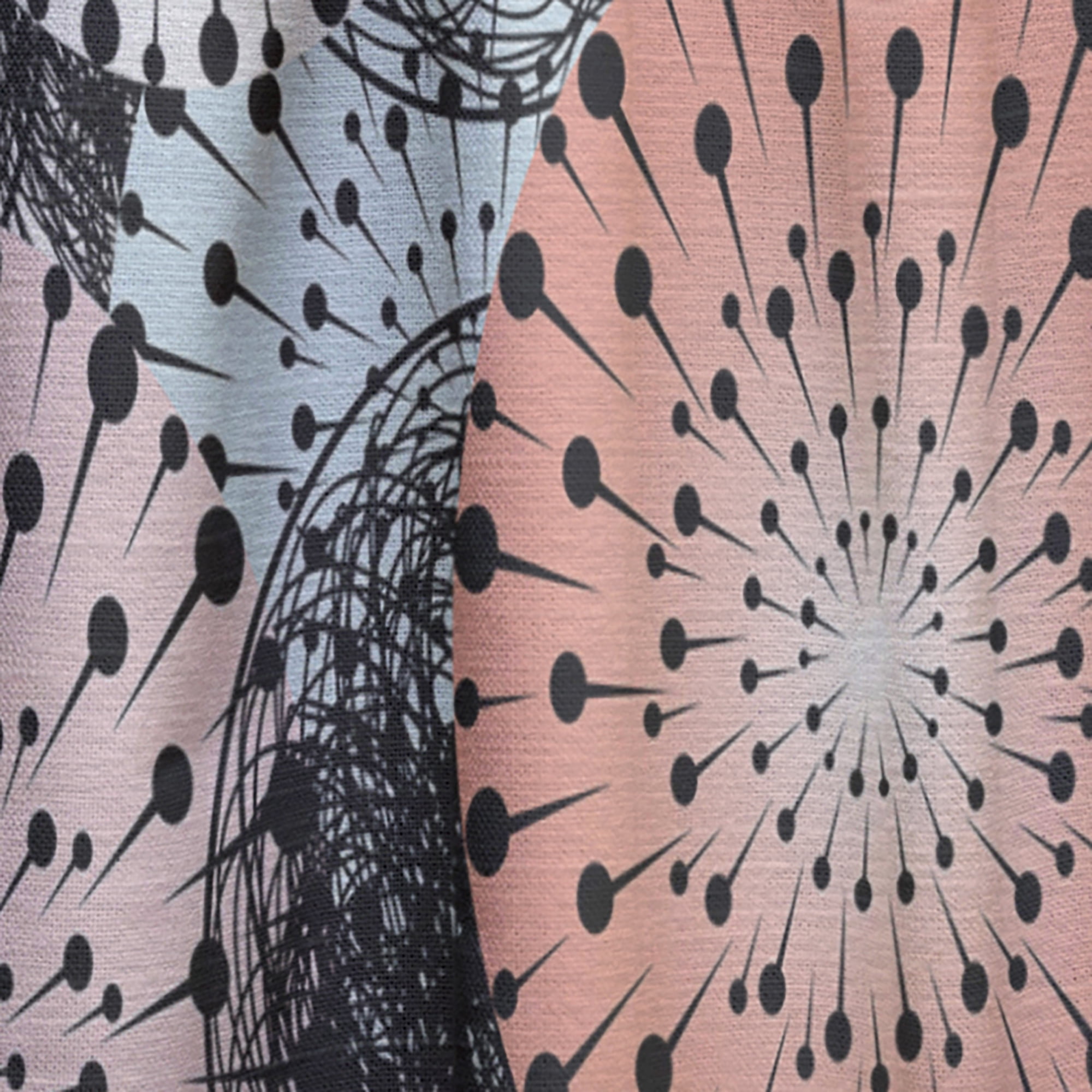 Designart 'Abstract Retro Flower Design I' Mid-Century Modern Curtain Panel